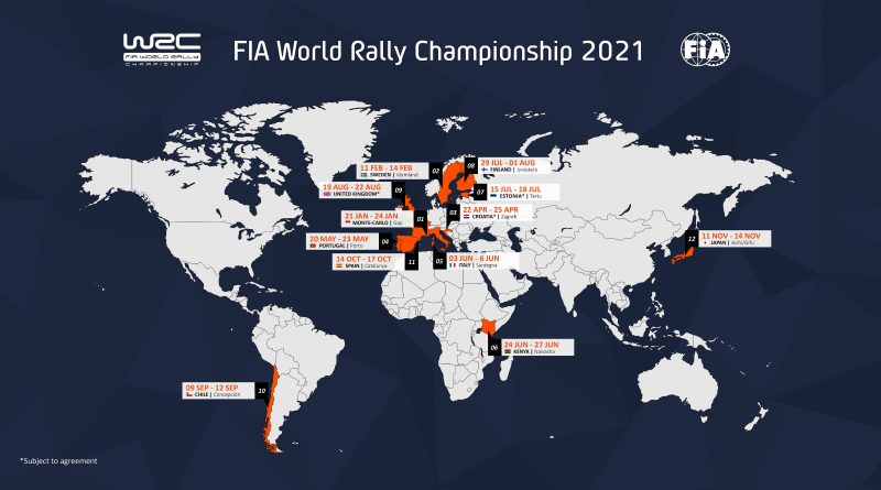 2021 FIA World Rally Championship calendar